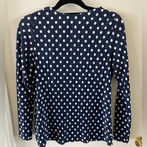 ASOS navy blue and white polka dot blouse